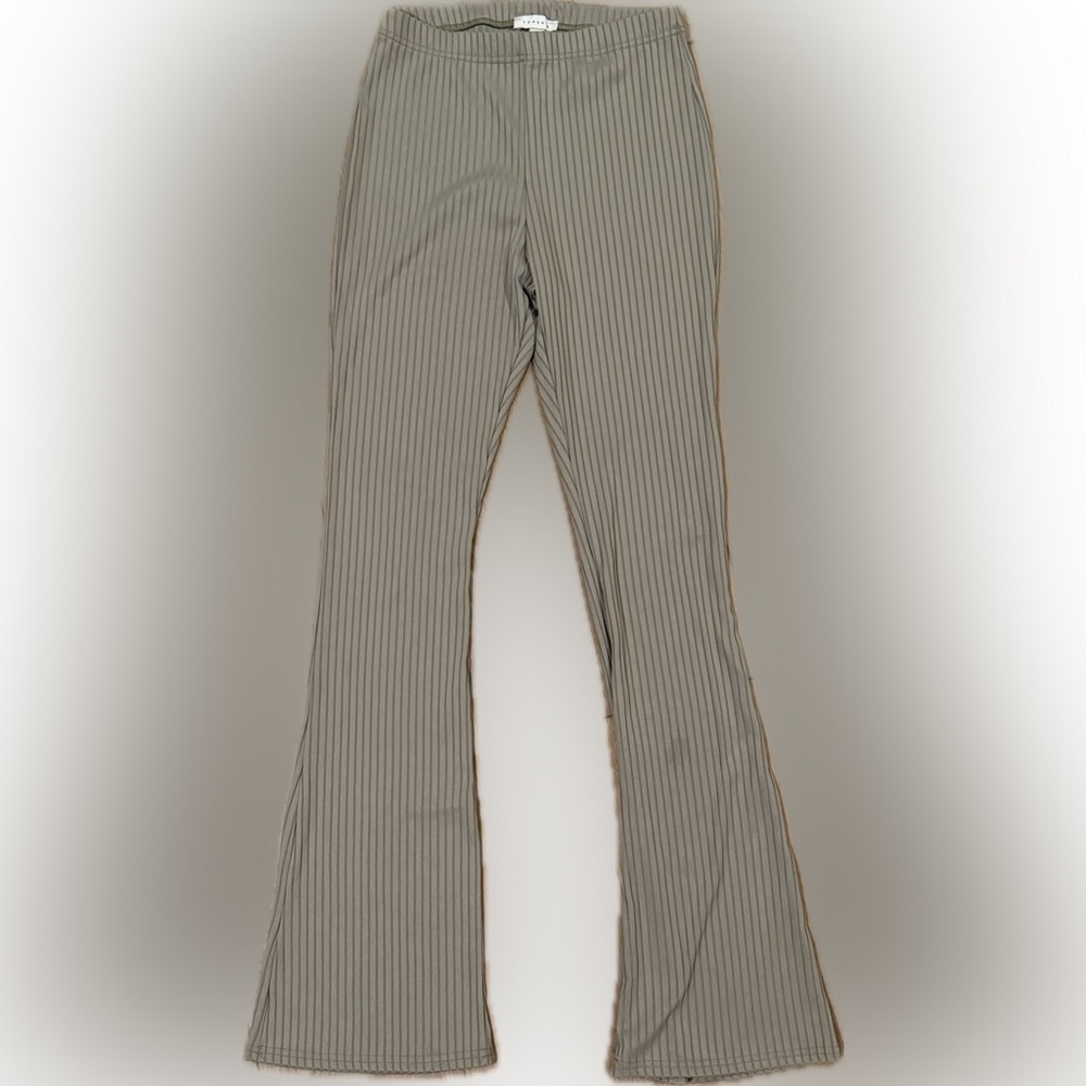 Topshop Ribbed Olive Pants